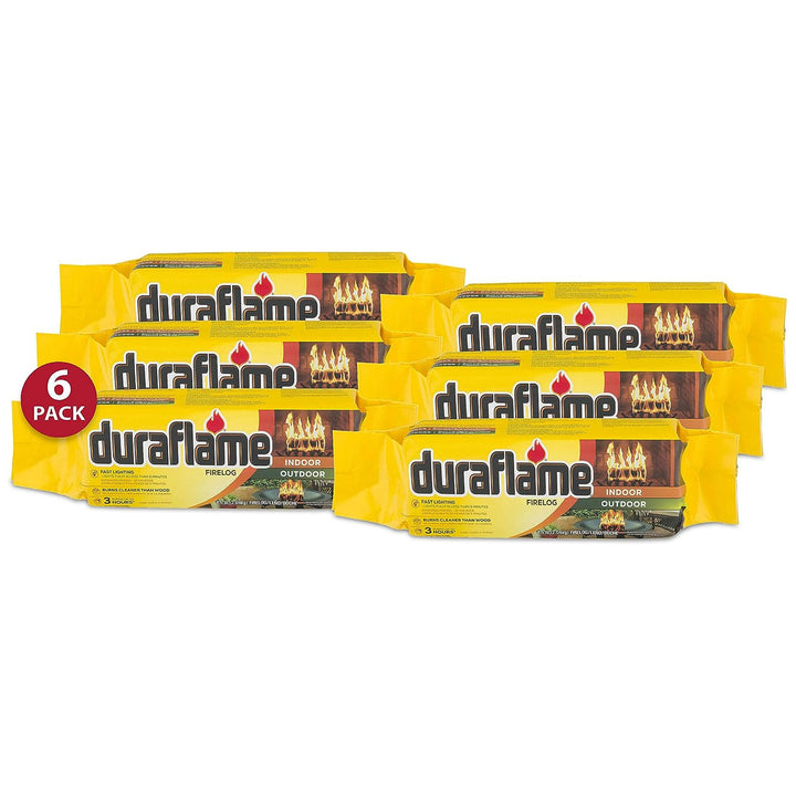 Duraflame 4.5lb Fireplace Fire Pit Firelog, 3 Hr Burn Time, 6 Pk (Open Box)