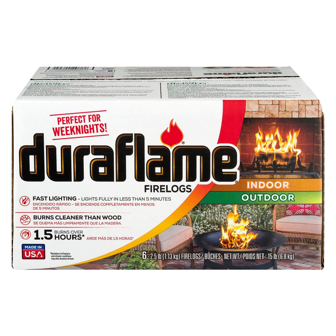 Duraflame 2.5 lbs Indoor Outdoor Fireplace Pit Firelog 3 Hr Burn Time (12 Pack)