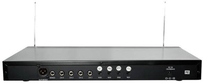 PYLE PDWM4400 Wireless 4-Mic VHF Rack Mount Lavalier Headset Microphone System