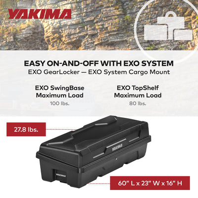 Yakima EXO 10 Cubic Feet Vehicle Rooftop Cargo Box for EXO SwingBase (For Parts) - VMInnovations