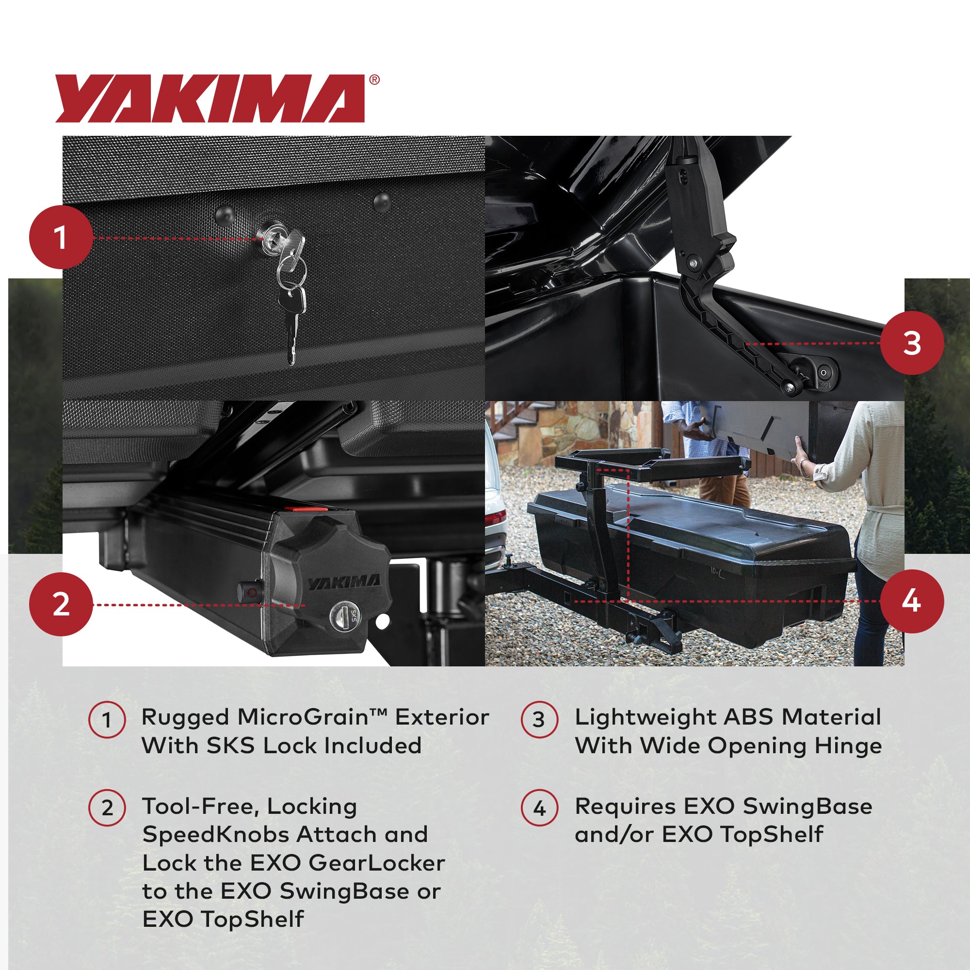 Yakima EXO 10 Cubic Ft GearLocker Vehicle Rooftop Cargo Mount Box, Black (Used)