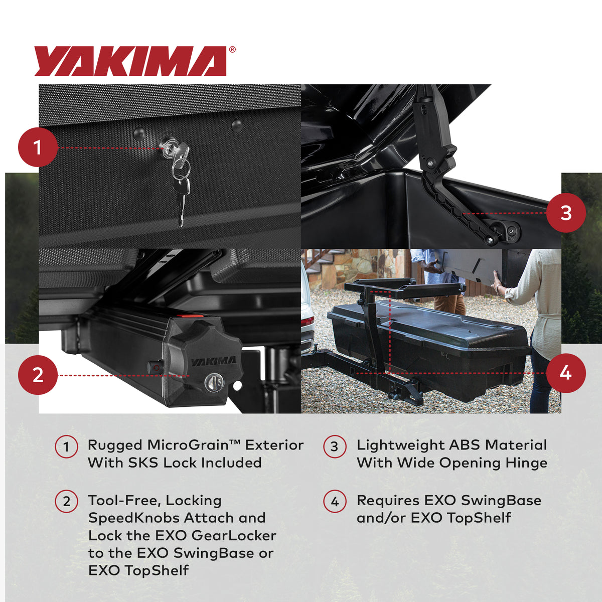 Yakima EXO 10 Cubic Feet Vehicle Rooftop Cargo Box for EXO SwingBase (For Parts)