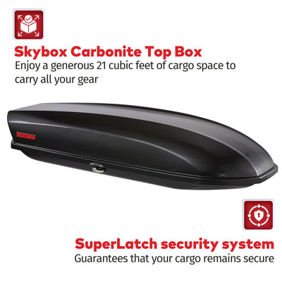 Yakima Carbonite 21 Rooftop Cargo Box, Fits StreamLine Crossbar, Black(Open Box) - VMInnovations