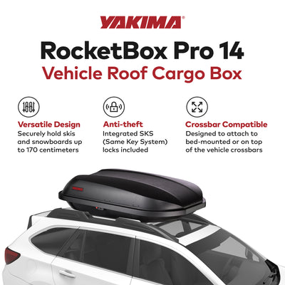 Yakima RocketBox Pro 14 Cubic Foot Vehicle Rooftop Compact Cargo Box,Black(Used) - VMInnovations