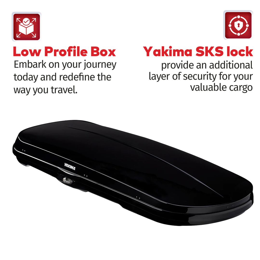 Yakima GrandTour Lo 15 cu ft High Gloss Low Profile Cargo Box, Black (Open Box)