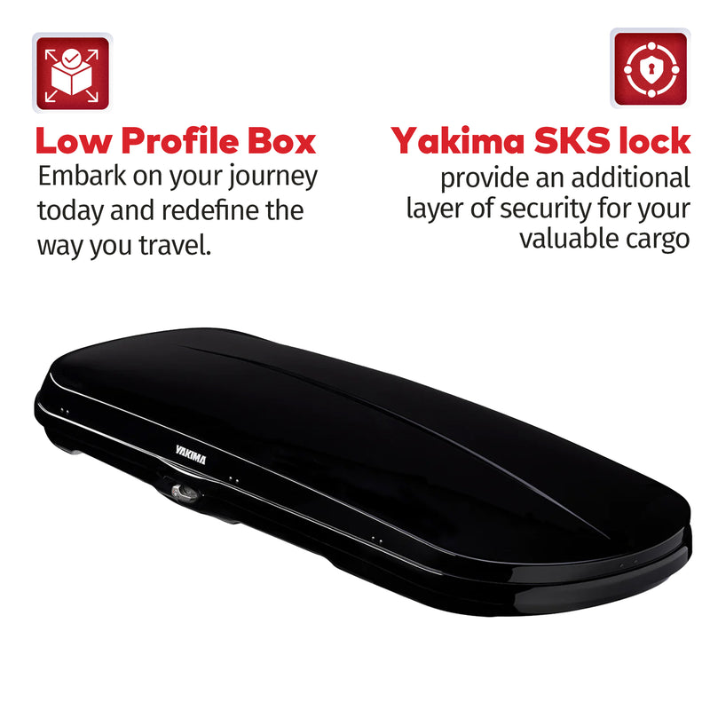 Yakima GrandTour Lo Low Profile Cargo Box, Fits StreamLine Crossbars, Black