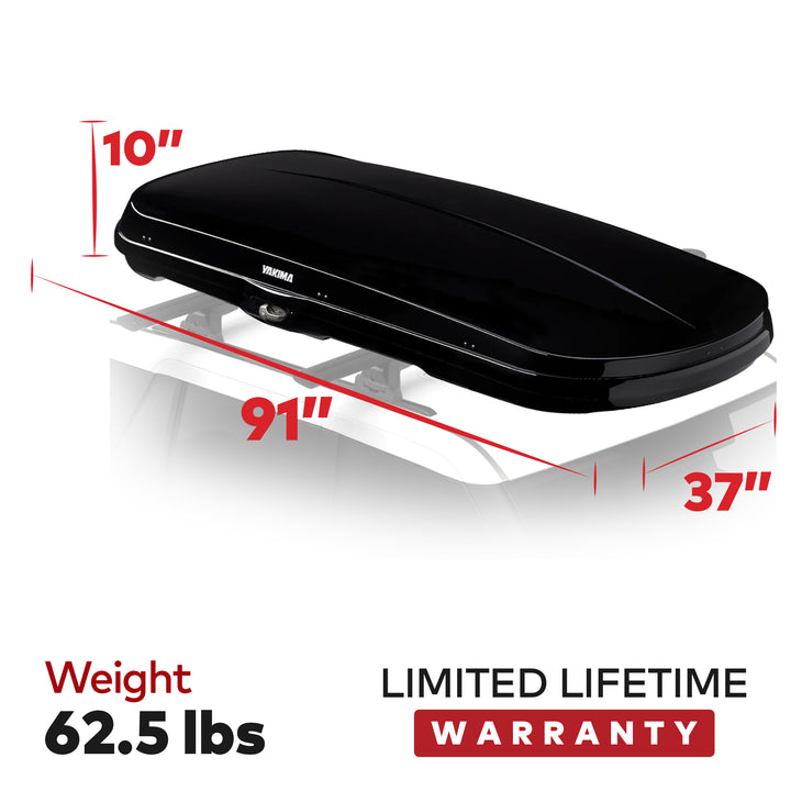 Yakima GrandTour Lo 15 cu ft High Gloss Low Profile Cargo Box, Black (Open Box)