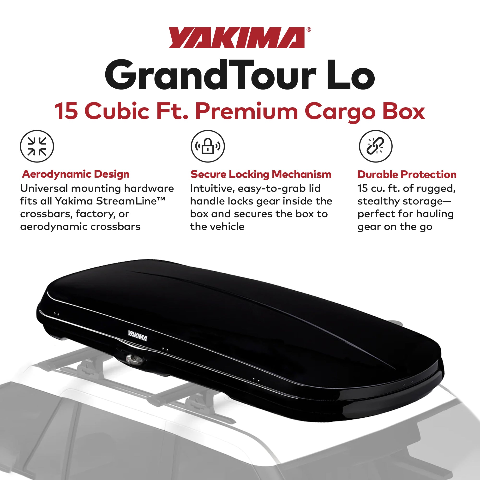 Yakima Rooftop Cargo Box Low Profile Hard Roof Storage Carrier (Damaged) - VMInnovations