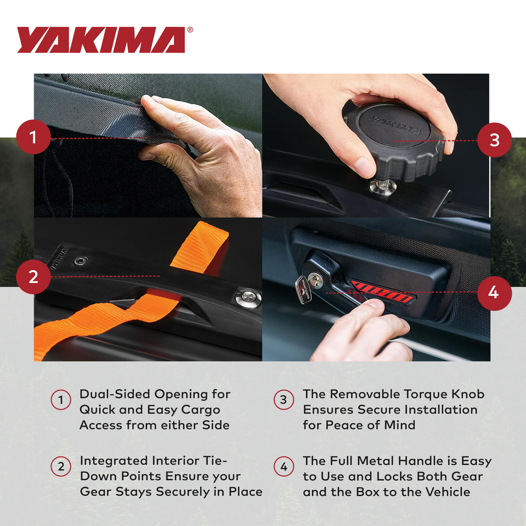 Yakima Vehicle Rooftop Carrier Box, Fits StreamLine CrossbarsBlack (Open Box)