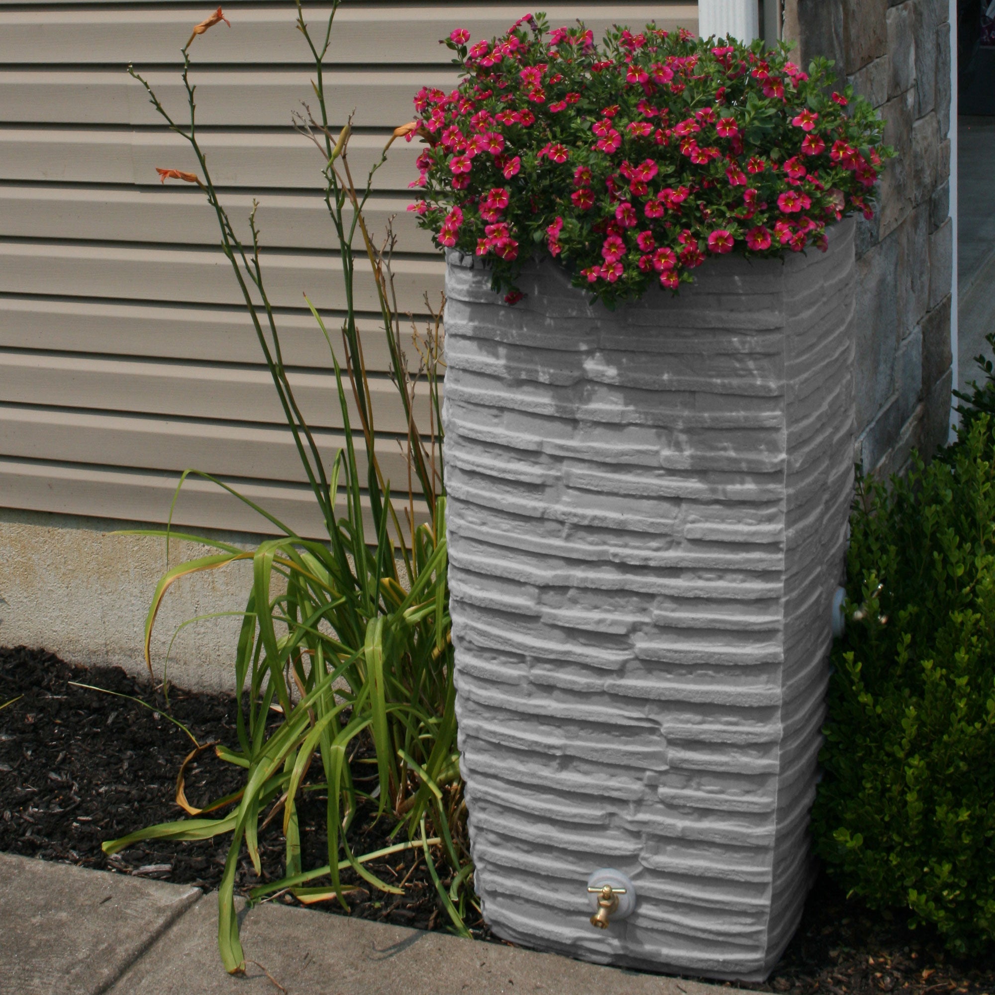 Good Ideas Impressions 50 Gal Rain Saver w/Spigots, Light Granite (Open Box) - VMInnovations