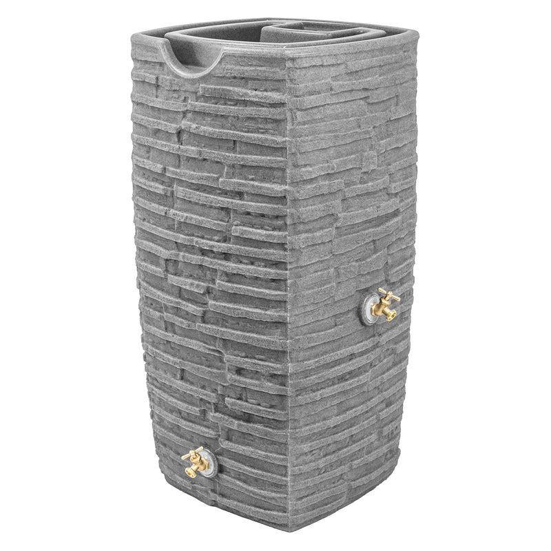 Good Ideas Impressions Riverwalk 50 Gal Rain Saver w/Spigots, Dark Granite(Used)