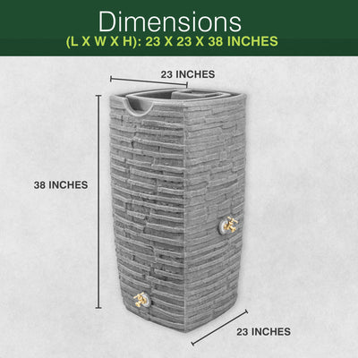Good Ideas Impressions Riverwalk 50Gal Rain Saver w/ Spigots & Diverter Flex Kit