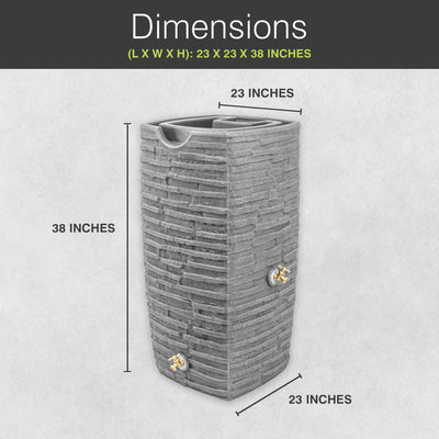 Good Ideas Impressions 50 Gal Rain Saver w/Spigots, Light Granite (Open Box) - VMInnovations
