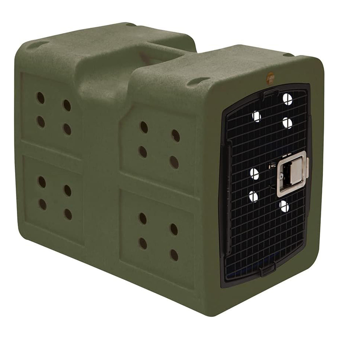 Dakota Medium Easy to Clean Dog Kennel w/ Handle & Latching Door, Olive (Used) - VMInnovations