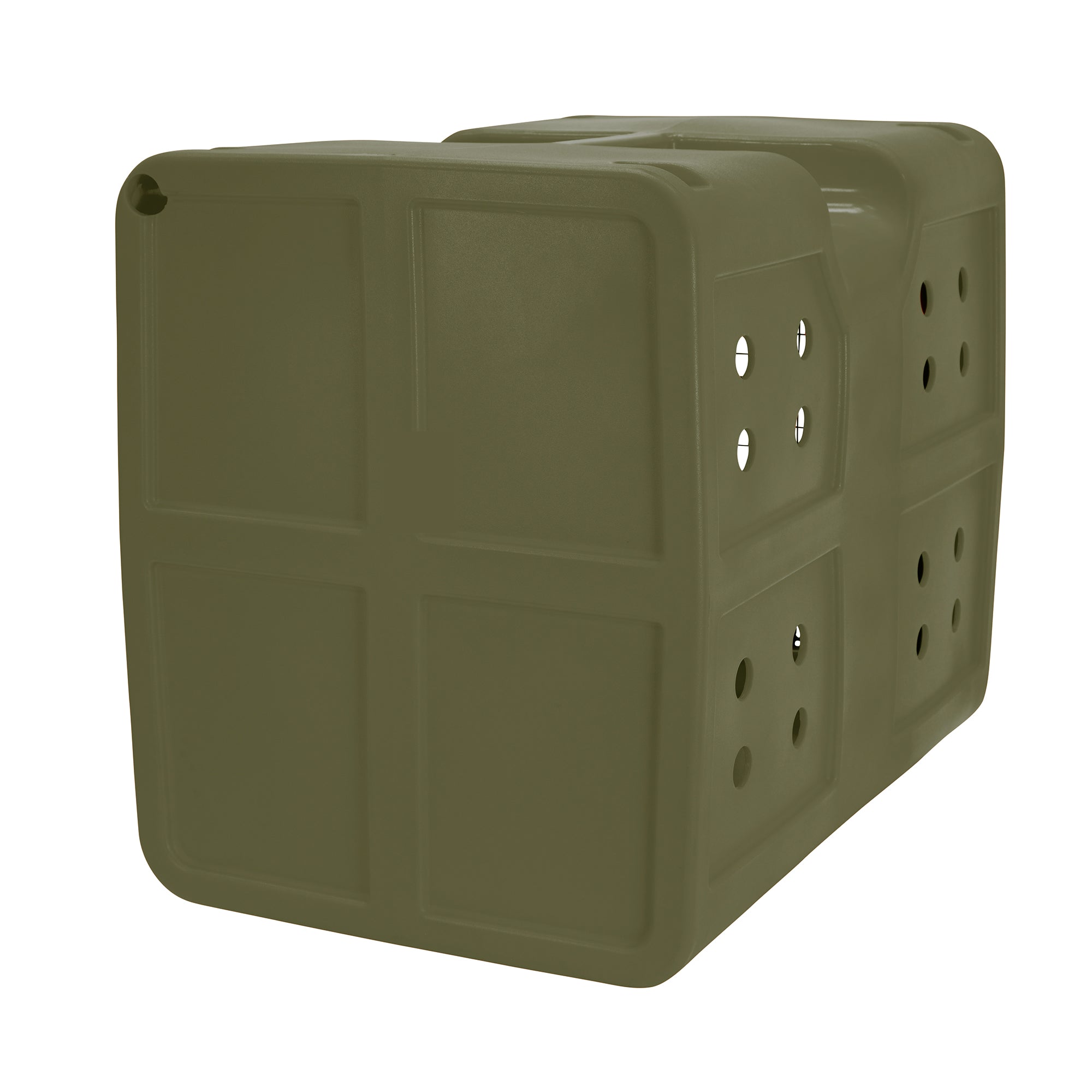 Dakota Medium Easy to Clean Dog Kennel w/ Handle & Latching Door, Olive (Used) - VMInnovations