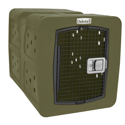Dakota  Large Easy to Clean Kennel w/ Handle & Latching Door, Olive (Open Box)