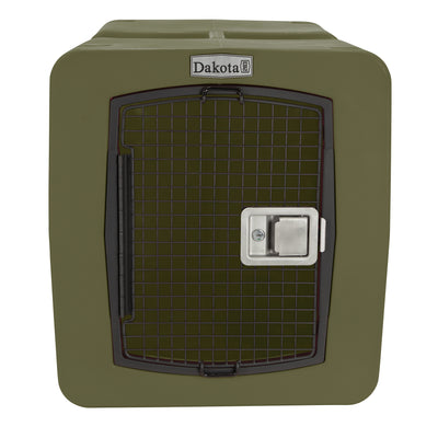 Dakota 283 G3 Large Easy to Clean Dog Kennel w/ Handle & Latching Door, Olive - VMInnovations