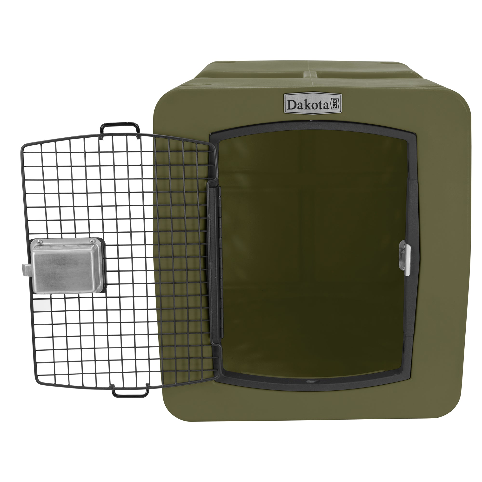 Dakota 283 G3 Large Easy to Clean Kennel w/ Handle & Latching Door, Olive (Used) - VMInnovations