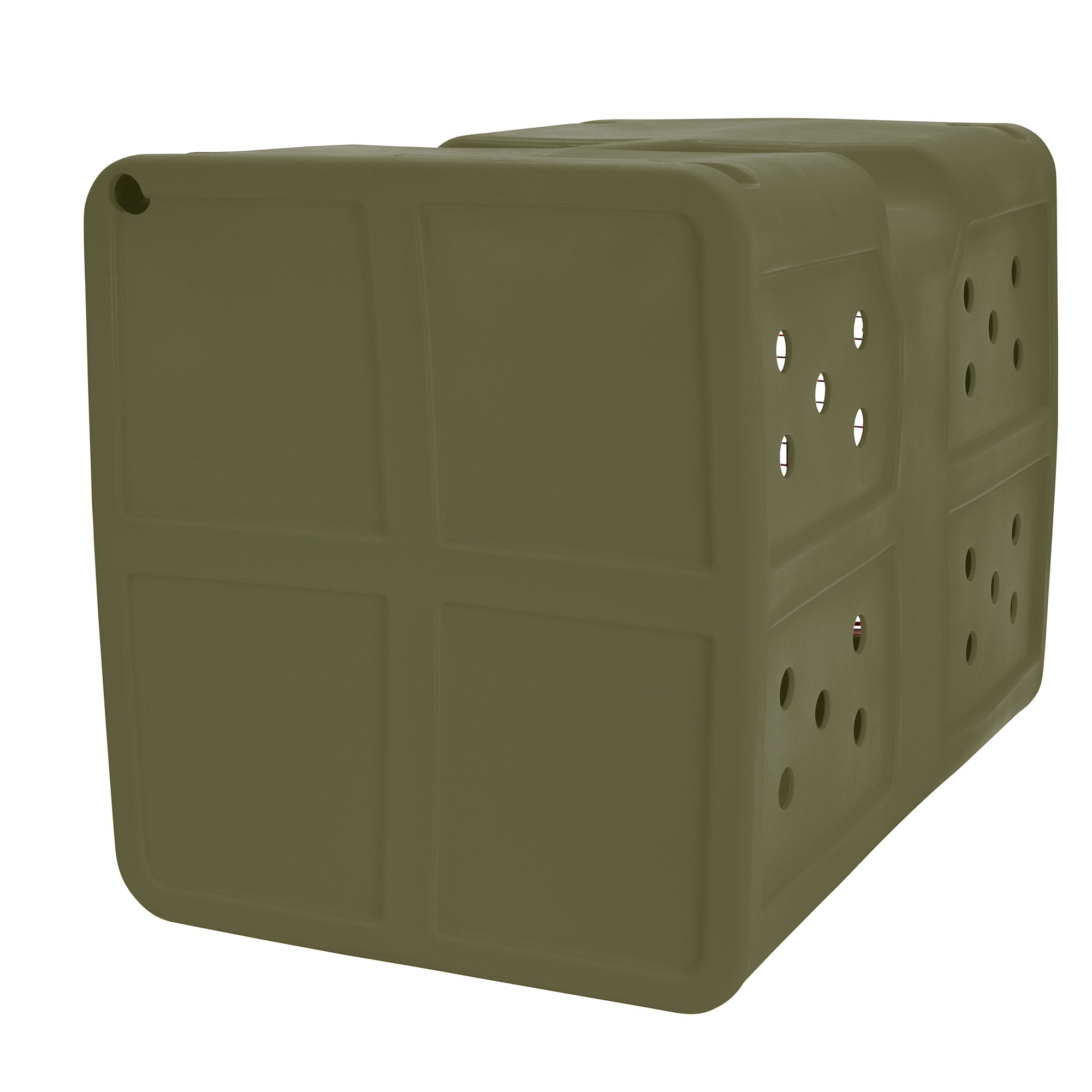 Dakota  Large Easy to Clean Kennel w/ Handle & Latching Door, Olive (Open Box) - VMInnovations