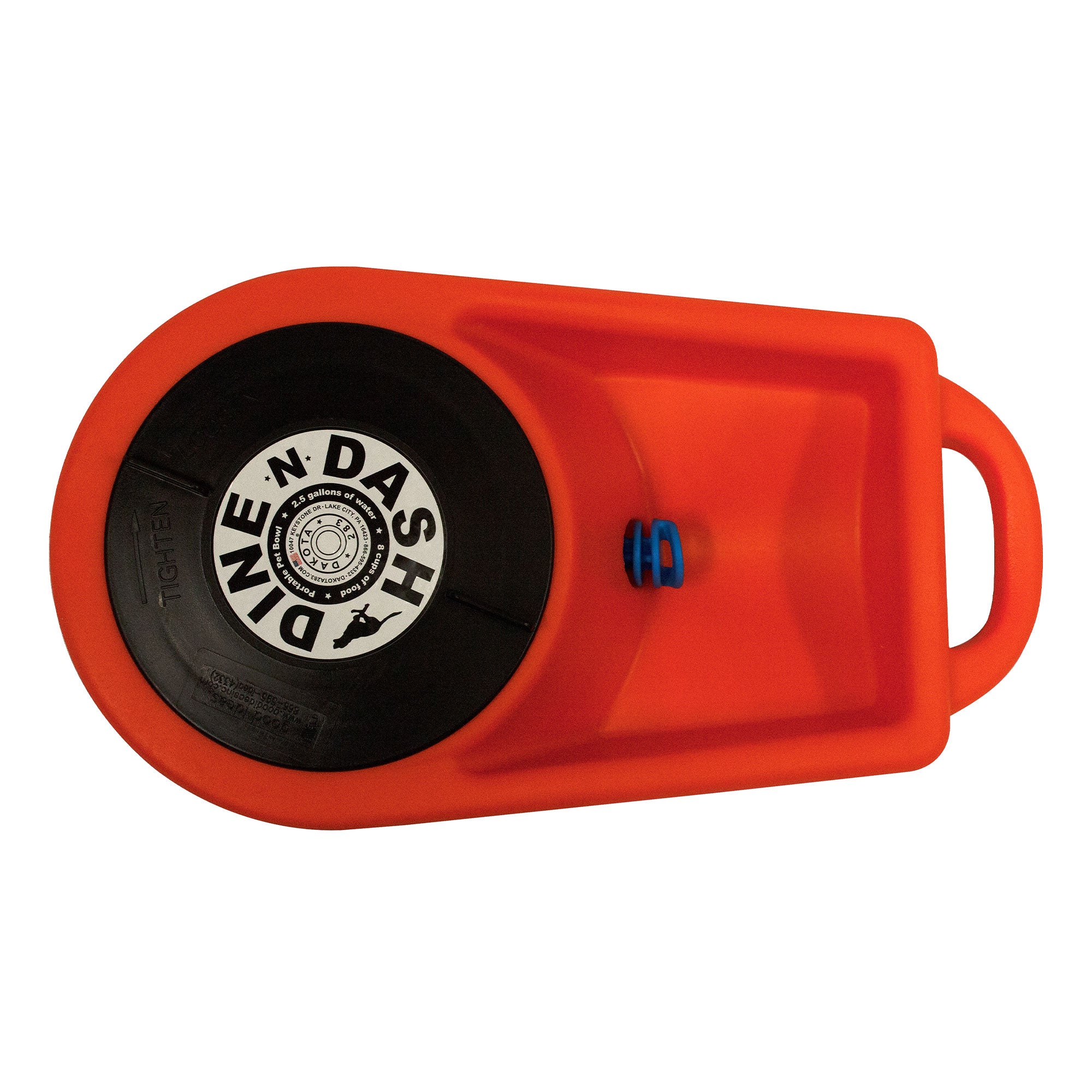Dakota 283 Dine N Dash Large Pets Feeding and Watering System with Lid, Orange - VMInnovations