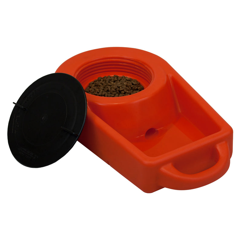 Dakota 283 Dine N Dash Large Pets Feeding and Watering System with Lid, Orange