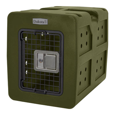 Dakota G3 Small Easy To Clean Dog Kennel w/ Handle & Latching Door, Olive (Used) - VMInnovations