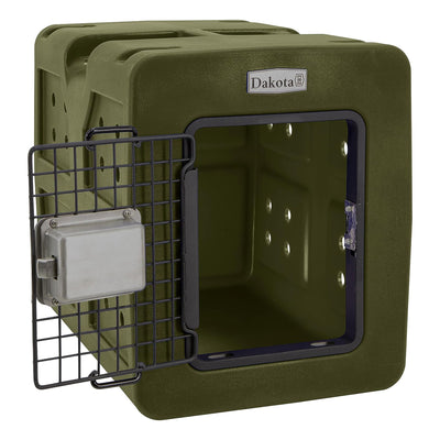 Dakota 283 G3 Small Easy To Clean Dog Kennel w/ Handle & Latching Door, Olive