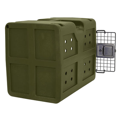 Dakota G3 Small Easy To Clean Dog Kennel w/ Handle & Latching Door, Olive (Used) - VMInnovations