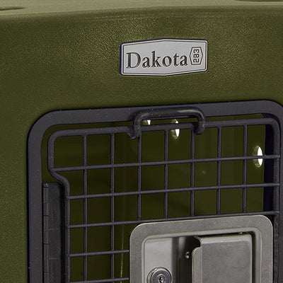 Dakota G3 Small Easy To Clean Dog Kennel w/ Handle & Latching Door, Olive (Used) - VMInnovations