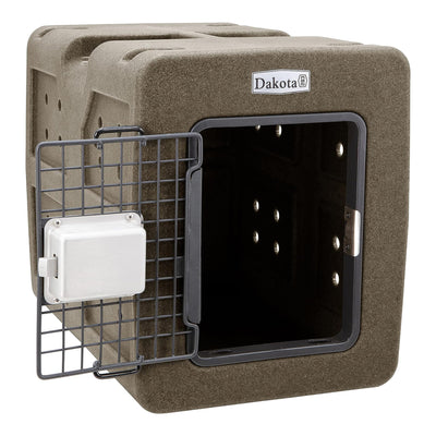 Dakota Easy To Clean Kennel w/ Handle & Latching Door, Coyote Granite (Open Box) - VMInnovations
