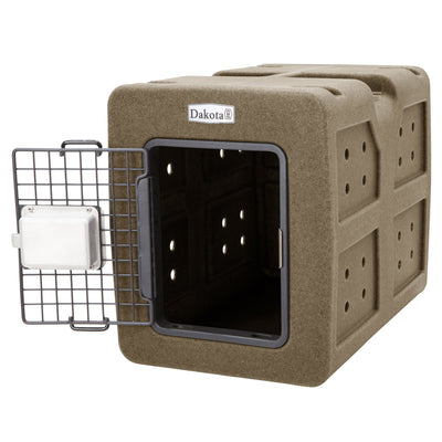 Dakota Easy To Clean Kennel w/ Handle & Latching Door, Coyote Granite (Open Box) - VMInnovations