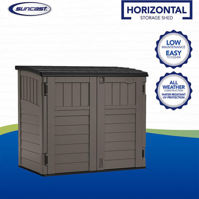 Suncast Horizontal 4 Foot x 2.5 Foot Outdoor/Garden Storage Shed, Stoney Grey - VMInnovations