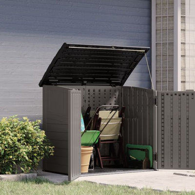 Suncast Horizontal 4 Foot x 2.5 Foot Outdoor/Garden Storage Shed, Stoney Grey - VMInnovations