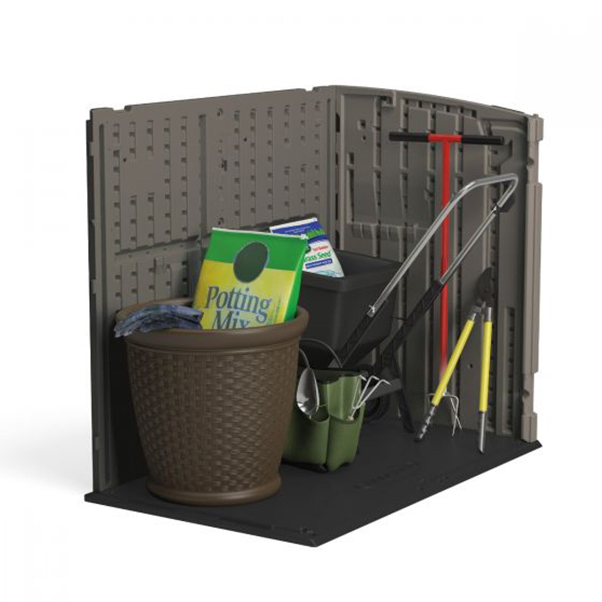 Suncast Horizontal 4 Foot x 2.5 Foot Outdoor/Garden Storage Shed, Stoney Grey - VMInnovations
