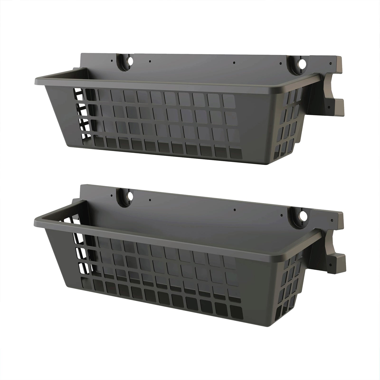 Suncast 25 x 7.25 Inch Basket Accessory for Outdoor Shed, Black ( 2-Pack) - VMInnovations