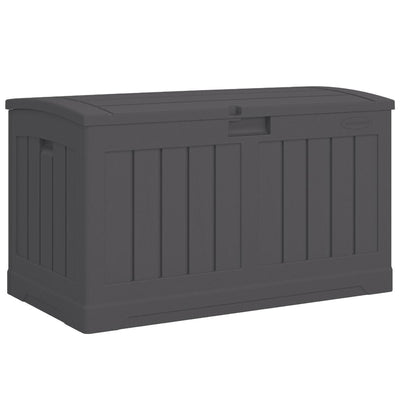 Suncast 50 Gallon Medium Resin Outdoor Storage Deck Box with Lid, Peppercorn - VMInnovations