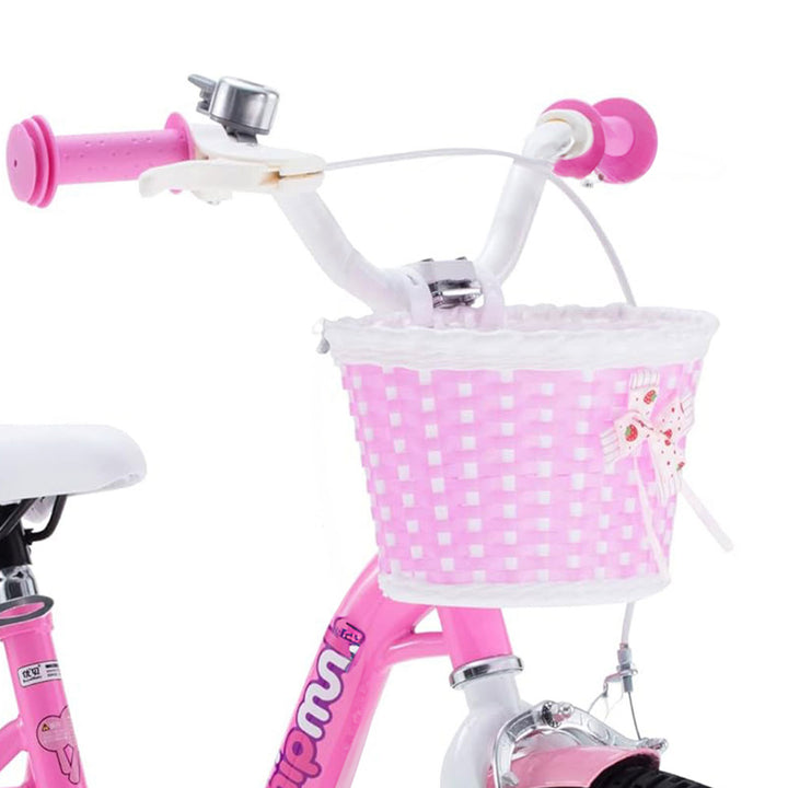 RoyalBaby 16" Kids Bicycle w/ Basket, Training Wheels & Kickstand, Pink (Used)