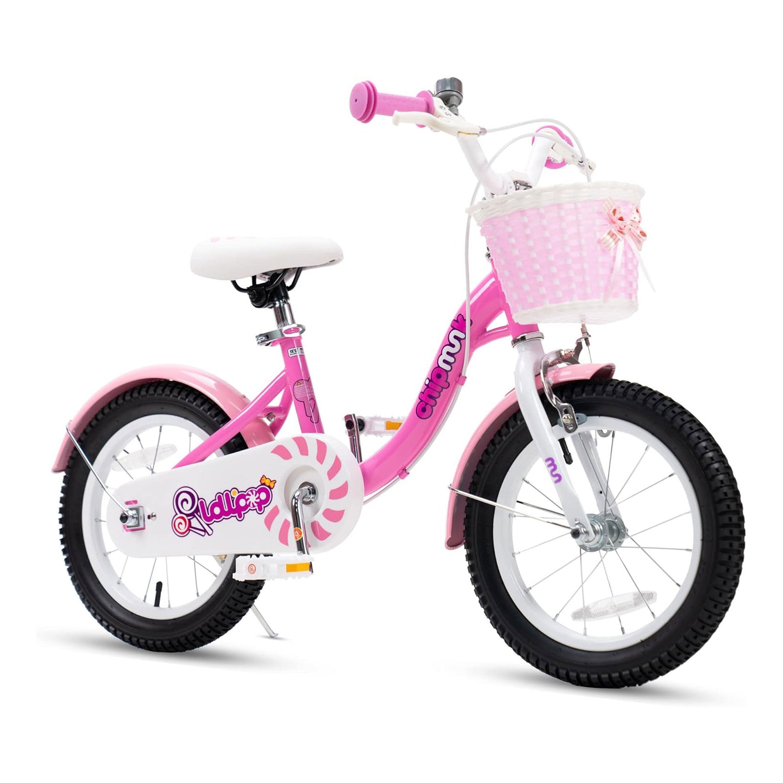RoyalBaby 18 Inch Kids Steel Bicycle with Basket and Kickstand, Pink (Open Box) - VMInnovations