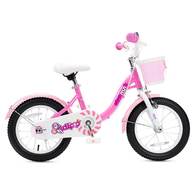 RoyalBaby Chipmunk 18 Inch Kids Steel Bicycle with Basket and Kickstand, Pink - VMInnovations