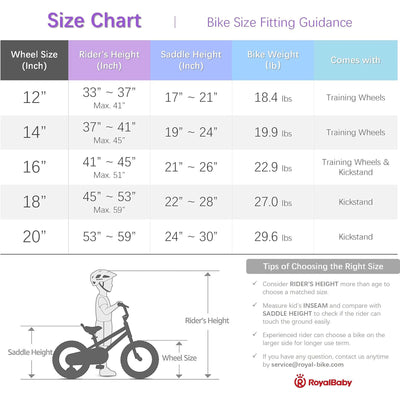 RoyalBaby Buttons 14" Kids Bike w/Training Wheels & Coaster Brake,Blue(Open Box)