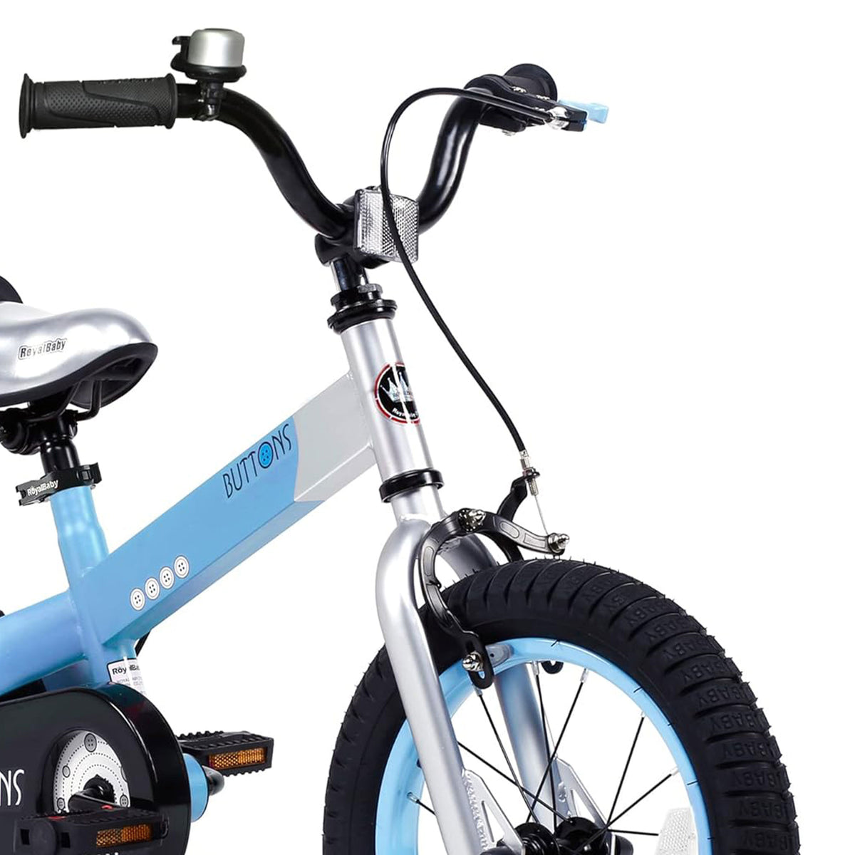 RoyalBaby Buttons 14" Kids Bike w/Training Wheels & Coaster Brake,Blue(Open Box)