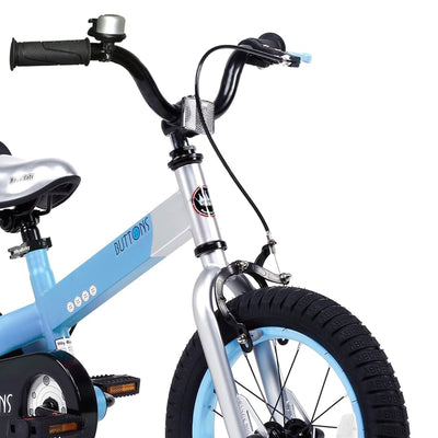 RoyalBaby Buttons 14" Kids Bike w/Training Wheels & Coaster Brake,Blue(Open Box)