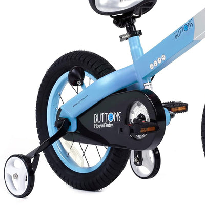 RoyalBaby Buttons 14 Inch Kids Bike with Training Wheels and Coaster Brake, Blue