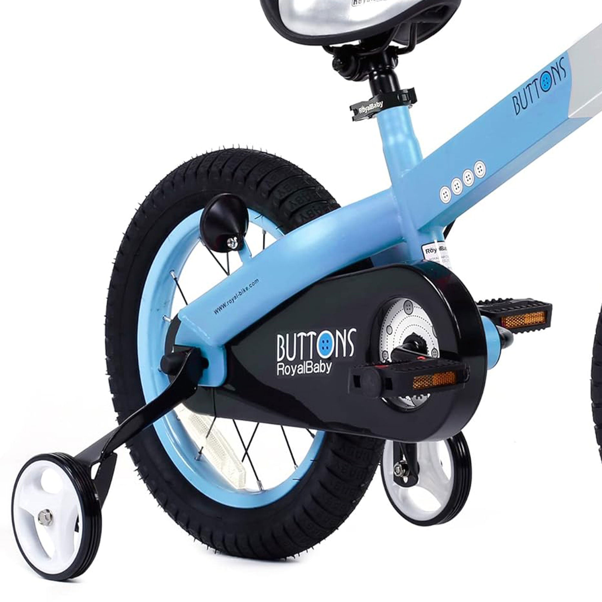 RoyalBaby Buttons 14" Kids Bike w/Training Wheels & Coaster Brake,Blue(Open Box)