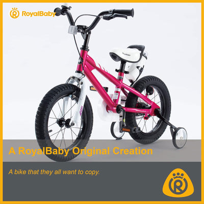 RoyalBaby 16" Kids Bike w/ Training Wheels & Kickstand, Fuchsia (For Parts) - VMInnovations