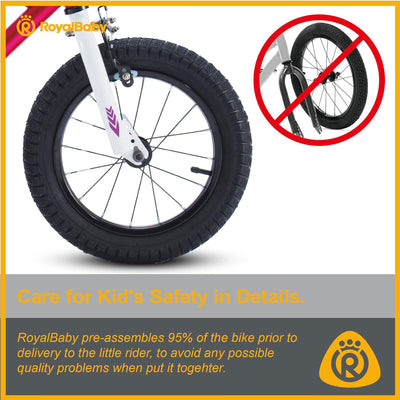 RoyalBaby Freestyle 16 Inch Kids Bike with Training Wheels & Kickstand, Fuchsia - VMInnovations