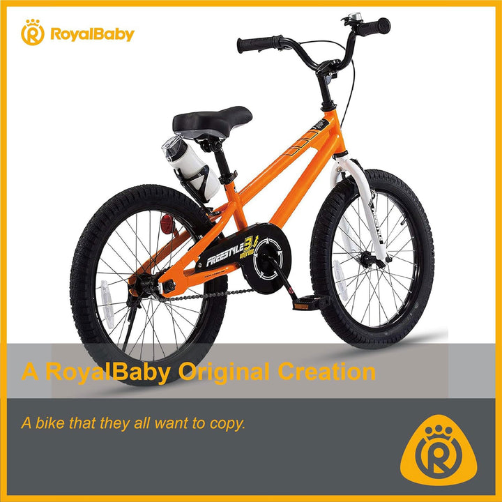 RoyalBaby 18 In Kids Bike with Kickstand for Ages 5 to 9, Orange (Open Box)