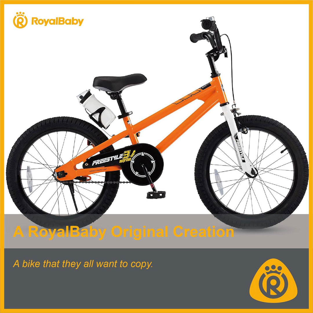 RoyalBaby 18 In Kids Bike with Kickstand for Ages 5 to 9, Orange (Open Box)