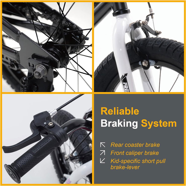 RoyalBaby Freestyle 18 Inch Kids Bike with Kickstand for Ages 5 to 9, Orange - VMInnovations