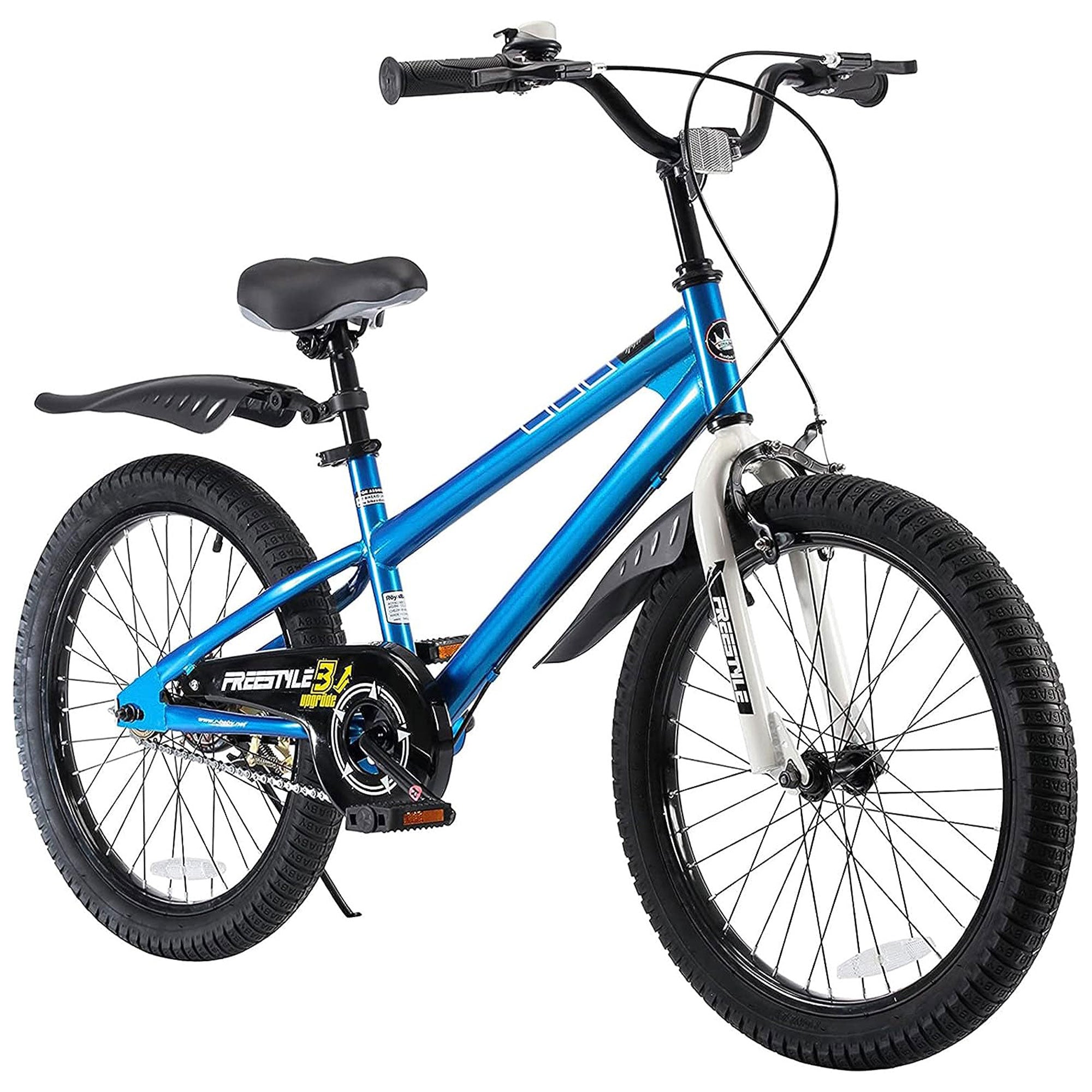 RoyalBaby Freestyle 20" Bicycle with Kickstand & Water Bottle, Blue (Open Box)